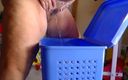 Sex hub couple: Jen is peeing into the washing bin