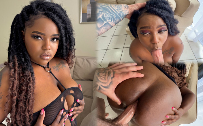 BootyClapper187: 巨乳の黒人美女が白人男性にアナルファックされる