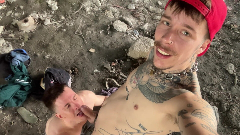Tatted Fxggot: Cruising Tatted Fxggot Fuck Kian Fuk at the Tracks
