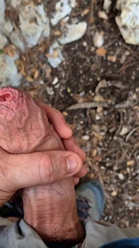 Phimosis Stepdaddy Public. Stroking Slow, Precum Everywhere