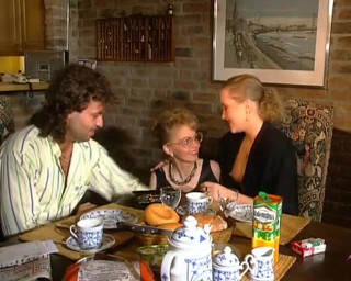 German amateur couples: Two Stunning German Chicks Sharing a Loaded Cock on the...