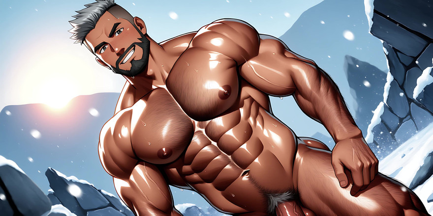 Erotic Man: Hoàn toàn khỏa thân hunks trong tuyết