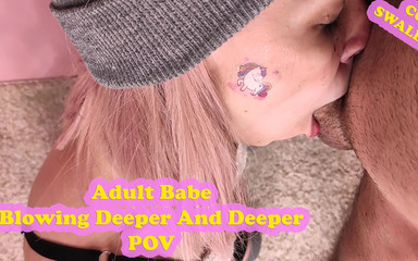 The Deep Passion: Volwassen babe pijpt dieper en dieper pov