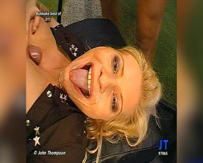 Horny girls want to fuck: Busty Blonde Drenched in Massive Bukkake Cumshots