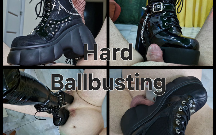 Dominatrix Nika: Bdsm. Pegando las pelotas. Tus bolas serán pisoteadas y golpeadas...