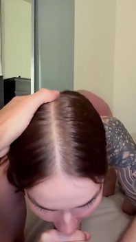 Kleo Kain Wanks with Feet, Sucks Cock and Takes Cum Down Her Throat