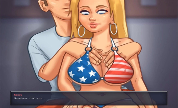 Hentai World: Summertime Saga - Massage Boobs on Beach My Girlfriend