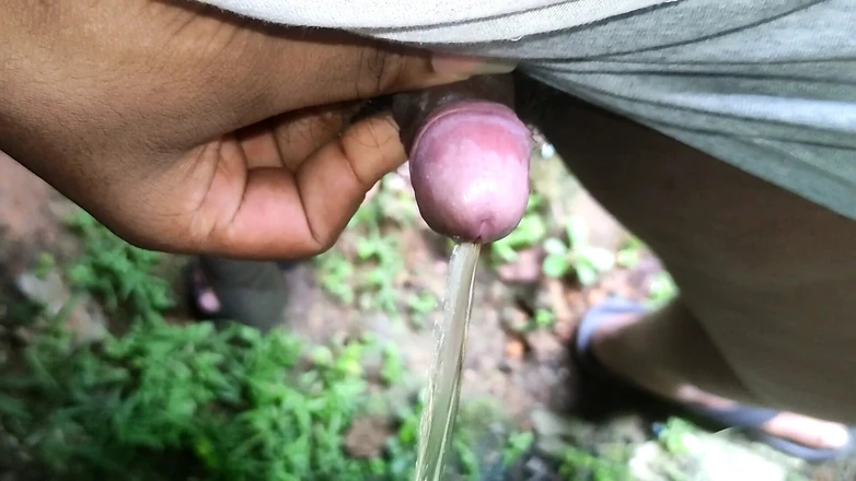 NewDickInTown: Fat Black Guy's Morning Piss outdoor - Black guy showing him...
