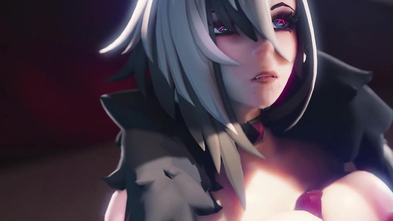 DrAgk: Arlecchino fickt einen großen hilichurl schwanz mit ihren riesigen titten, 3D...