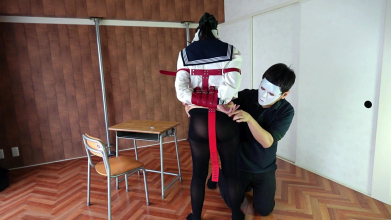 ushirosugatanomiki: A Woman Is Being Punished While Wearing a Vibrator-equipped Chastity...