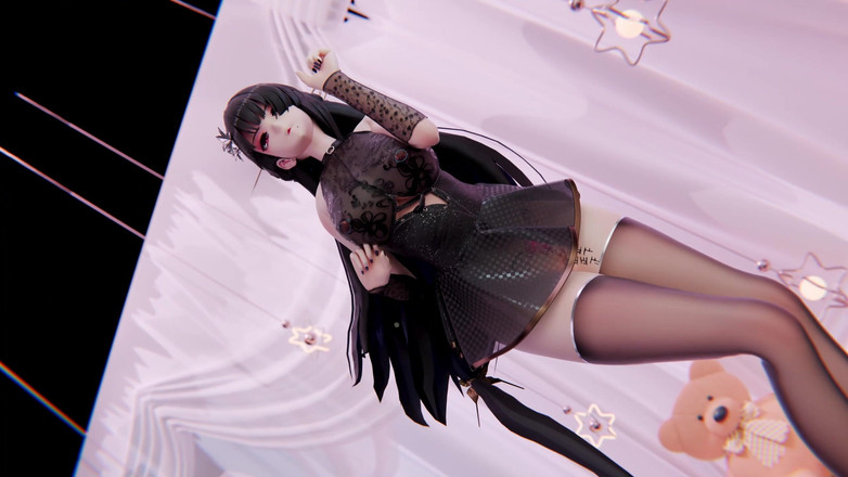 MikuMotion: [mmd] boutique scusami linee oscene; Spogliarello; seta nera; Spruzzi d'acqua