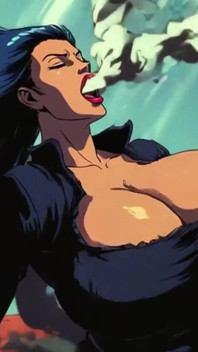 Ai con enormes tetas, anime y clips de dibujos animados