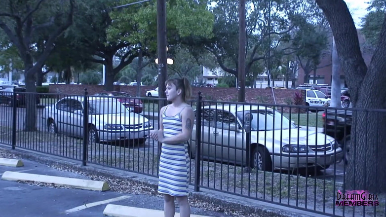 Dream Girls: Shy waitress gets naked at a construction site