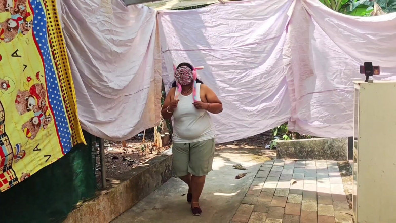Anne Ipe: Desi Girl in Short Wearing White Top and Hair Band...
