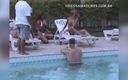 Amateurs videos: Naked girls at a bachelor party by the pool