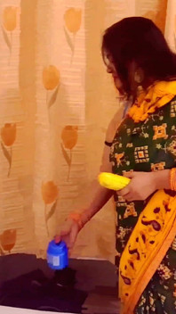 Unsatisfied Indian Wife Satisfied by Big Cucumber.