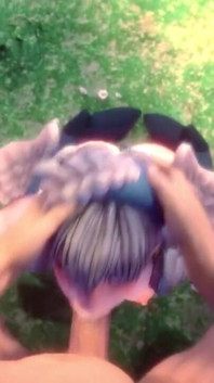 Melia Xenoblade Gets Her Face Fucked and Ends with a Mouthful of Cum POV