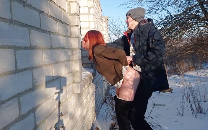 SweetAndFlow: Outdoor sex in winter - Guy fuck me hard