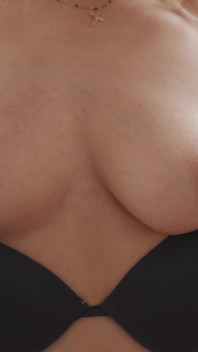 Blindfolded Blonde Pleasures Herself with Dildo and Fingers