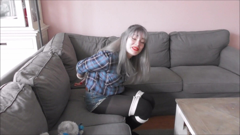 Restricting Ropes: Luna grey - nanny gefesselt und mit klebeband geknebelt