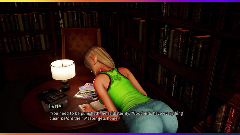 3D Cartoon Porn: A House in the Rift 36 - トーマスがおっぱいを押し付け、リリエルの体を指で弄りながら、彼女がセックスの絵本を読んでいる