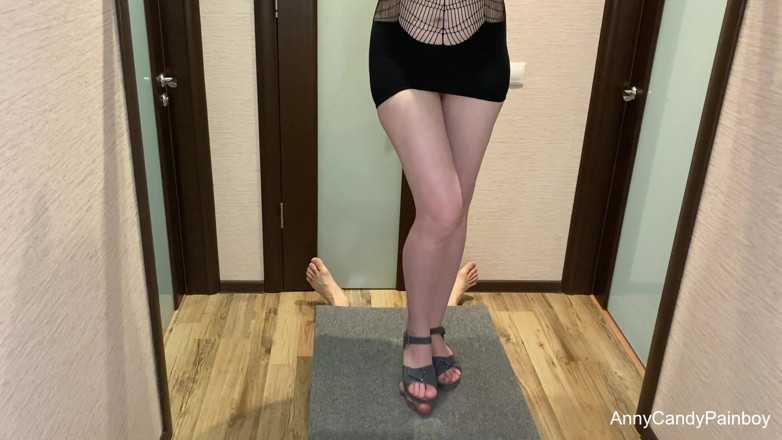 AnnyCandyPainboy: Girl punished dick on the milking board