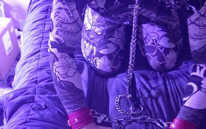 Robert48569: Self bondage řetízek kožený límec nohy