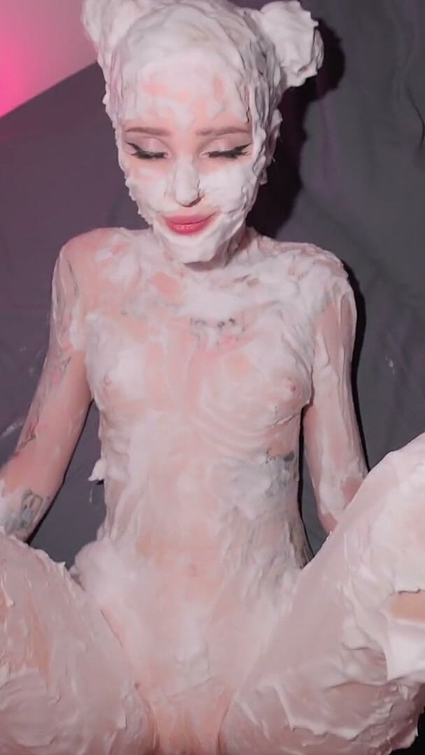 pinkloving: Tiktok Shaving Foam Girl Gives Deepthroat Then Gets Fucked Doggy...