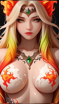 Lustrender: la dea delle rune di singapore incandescente di bellezza in bronzo nuda - ai video