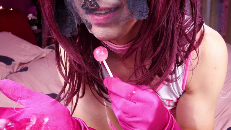 Sorona: Sissy anal - two lollipops in my ass and cum eating