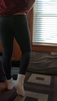 Daphne Fitting Room Teasing in a Red Dress and Leggings