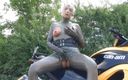 Rubber &amp; Clinic Studio - 1ATOYS: In rubber outside with the bike - Two scenes in one