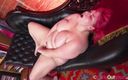 Girls Out West: Pink haired chubby girl with big boobs masturbates using butt...