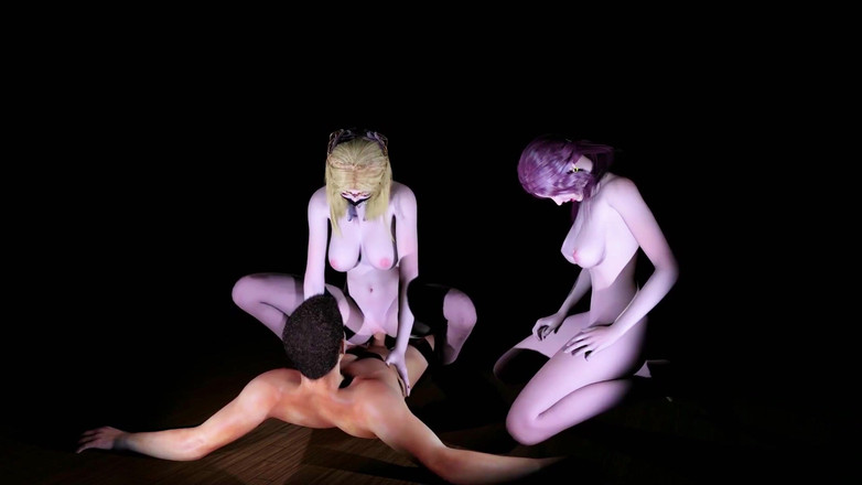 Soiyu Hentai: Twee hete meiden berijden de jonge man - 3D-animatie v527