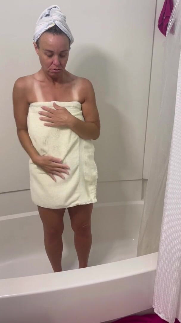 Sweet Marie: Mature Marie undressing using toilet,showering and drying off