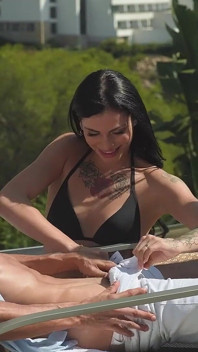 Poolside Threesome with Clara Mia and Popiense Mary