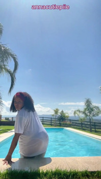Chubby Ebony Farting Like Crazy in the Pool
