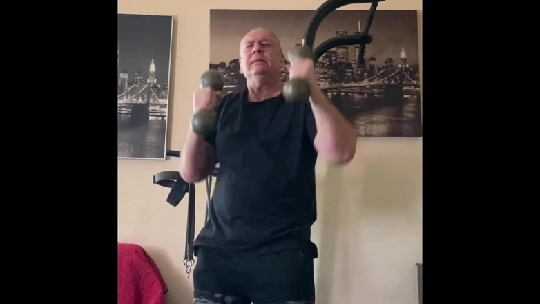Alex Igogo: Old Man Masturbating and Smoking After Workout