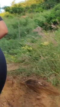 A Cute Slim Latina Girl Walks Outdoors and Flashes Her Big Boobs and Ass