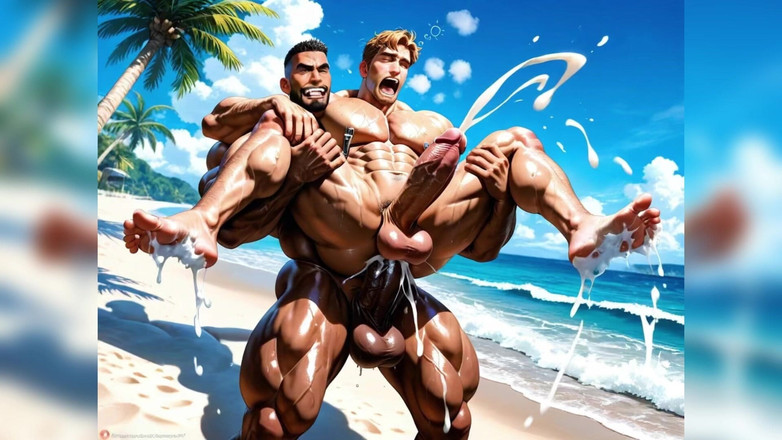 AI gay porn: Muskulöser großer schwanz, schwuler fick