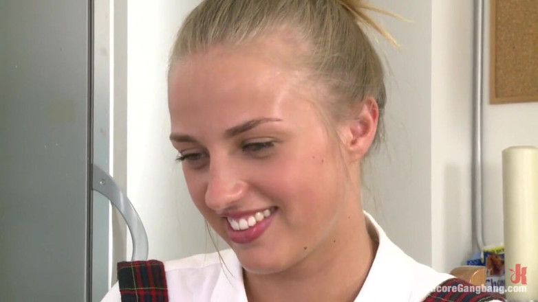 Hardcore Gangbang by Kink: Beautiful 19 Yr Old Russian Blonde Takes Two Dicks in Her...