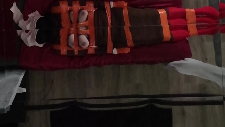 Elena917: Part 3 - Tape Bondage, Pantyhose Layering, Nipple BDSM, Orgasms