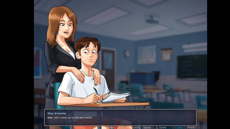 Lana Game plays: Saga letnia część 7 - napalona milf nauczycielka francuskiego