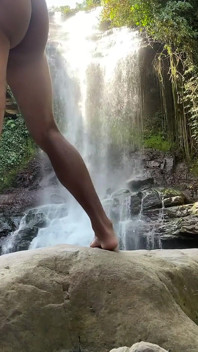 I Cum Really Hard Outdoors Under a Waterfall
