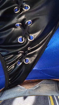 POV Monika Juicy Blue Zentai Workout Fitness