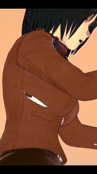 Shingeki No Kyojin Hentai - Mikasa Jerks off Eren, and Then He Fucks Her - Asian Japanese Manga Anime Hentai 3D Porn