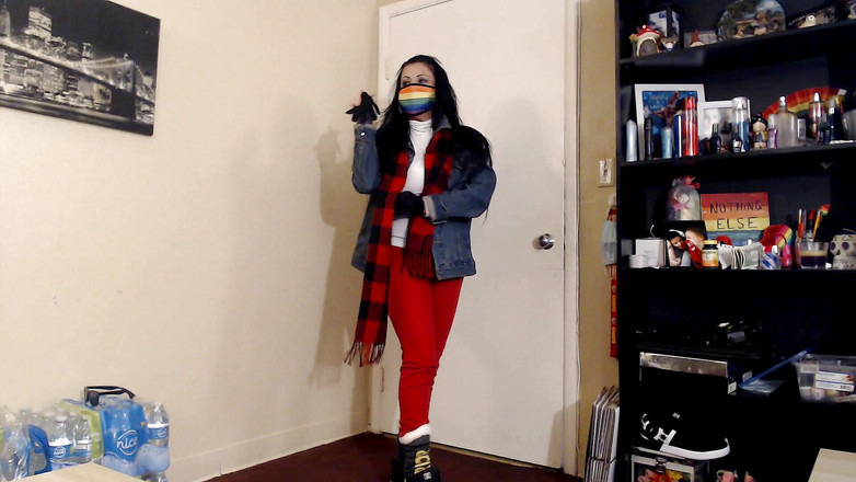 Abby Anna: 雪が凍った乾燥しわの靴底