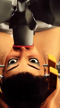 Cyborg seksu science fiction ostro rucha gorącą brunetkę w strefie zamkniętej