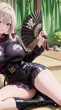Saat pirang valkyrie buka baju, seragam hitam dengan celah besar itu gila!