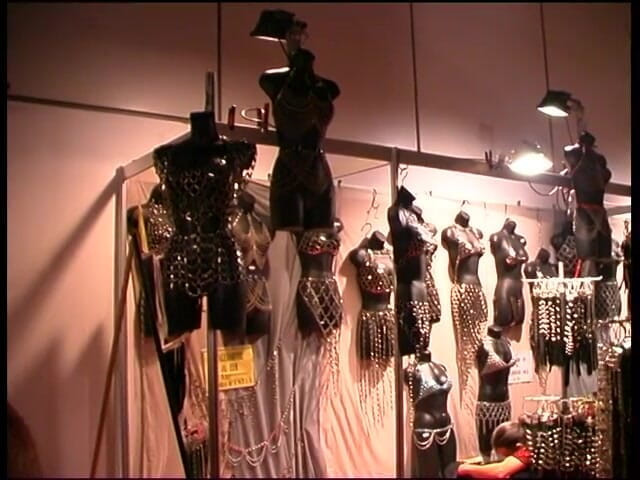 Lucky Cooch: Blonde stripper at the sex fair